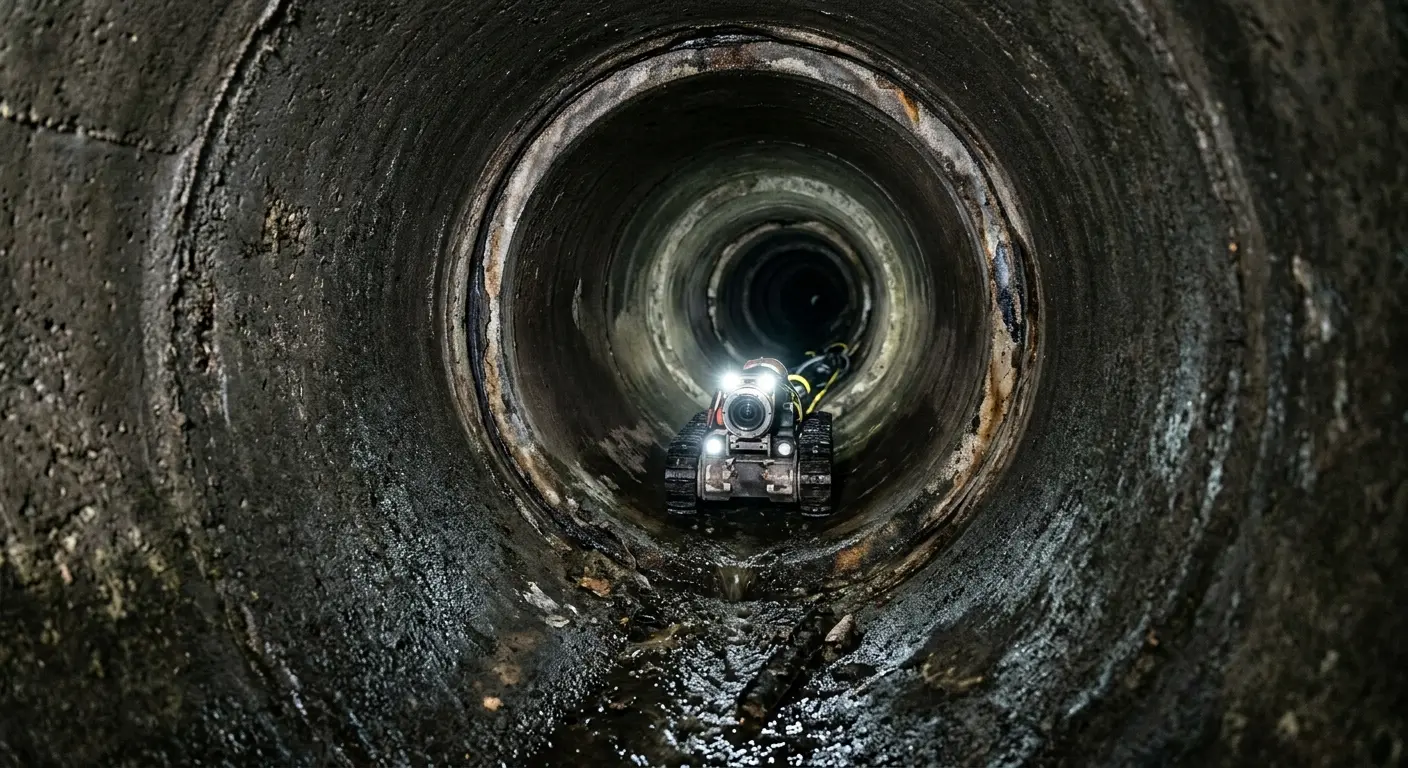 Robotic sewer camera inspecting pipe interior for Sewer Line Repair in Southlake